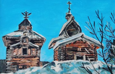 Картина под названием "Зима в Тальцах" - Andrey Schukin, Подлинное произведение искусства, Акрил