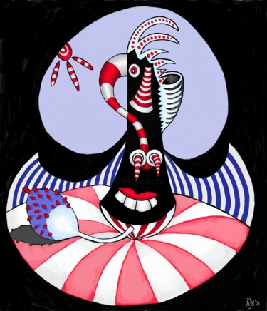 「Poker face」というタイトルのデジタルアーツ Andries De Jongによって, オリジナルのアートワーク, デジタル絵画