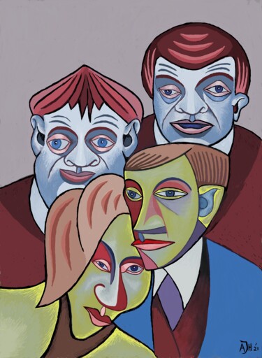 Digitale Kunst mit dem Titel "Group feeling" von Andries De Jong, Original-Kunstwerk, Digitale Malerei