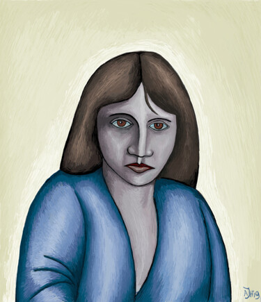 Digital Arts titled "Young woman" by Andries De Jong, Original Artwork, Digital Painting