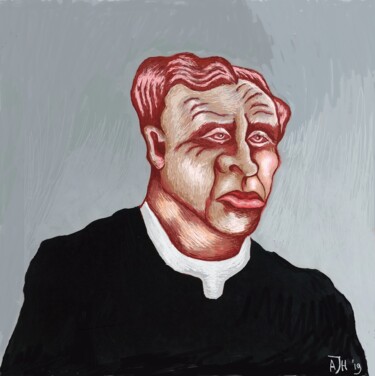 Digitale Kunst mit dem Titel "Priest" von Andries De Jong, Original-Kunstwerk, Digitale Malerei