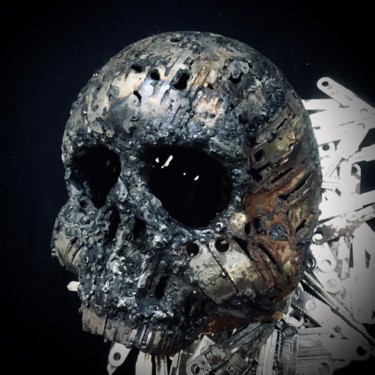 Escultura titulada "Crâne" por Emmanuel Andrieux, Obra de arte original, Metales