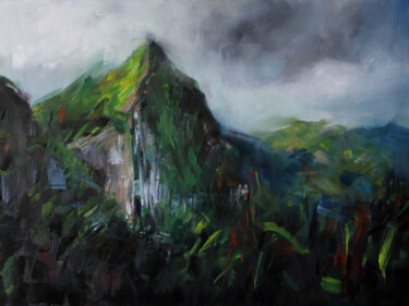 Island Painting titled "Island" by Andrii Bryzhak, Original Art, Oil