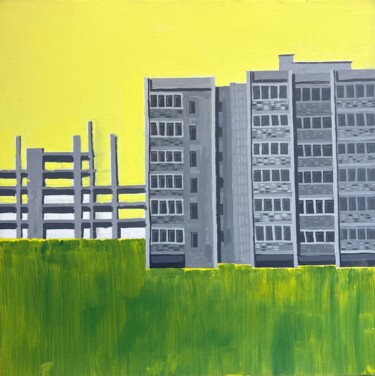 Картина под названием "Urbanization" - Andrii Davydenko, Подлинное произведение искусства, Масло Установлен на Деревянная ра…