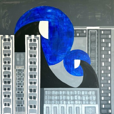 Painting titled "City Dreams" by Andrii Davydenko, Original Artwork, Acrylic