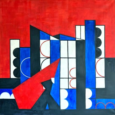 Картина под названием "Red Sky" - Andrii Davydenko, Подлинное произведение искусства, Акрил