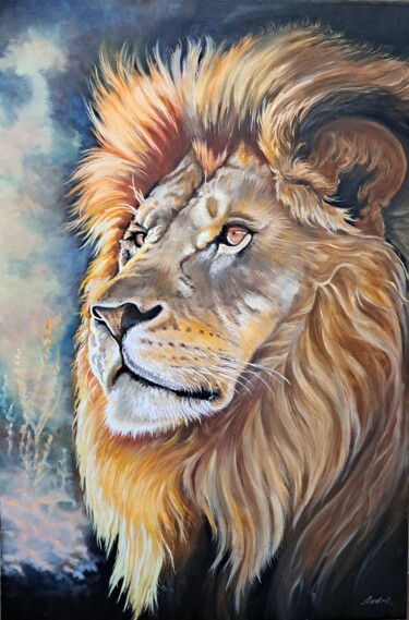 Painting titled "king" by Andrii Kovalev, Original Artwork, Oil