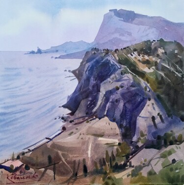 Painting titled "Crimea" by Andrii Kovalyk, Original Artwork, Watercolor
