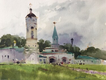 Painting titled "Kolomenskoye park" by Andrii Kovalyk, Original Artwork, Watercolor