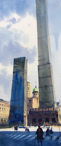 Malerei mit dem Titel "Bologna. Italy" von Andrii Kovalyk, Original-Kunstwerk, Aquarell