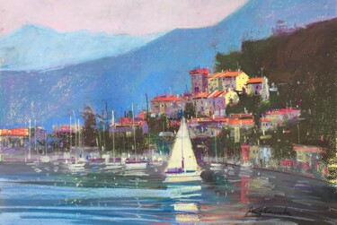 Pittura intitolato "Mediterranean Sea.…" da Andrii Kovalyk, Opera d'arte originale, Pastello