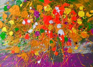 Malerei mit dem Titel "Abstract Flowers se…" von Andrii Kovalyk, Original-Kunstwerk, Acryl