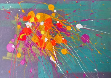 Painting titled "Abstract flowers se…" by Andrii Kovalyk, Original Artwork, Acrylic