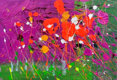 Malerei mit dem Titel "Abstract Flowers se…" von Andrii Kovalyk, Original-Kunstwerk, Acryl