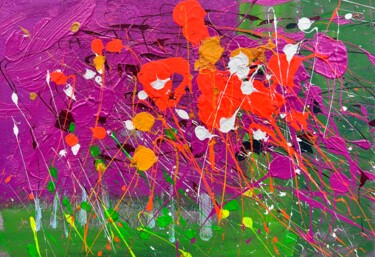 Pittura intitolato "Abstract Flowers se…" da Andrii Kovalyk, Opera d'arte originale, Acrilico