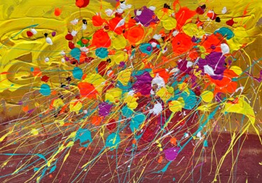 Pintura titulada "Abstract Flowers se…" por Andrii Kovalyk, Obra de arte original, Acrílico