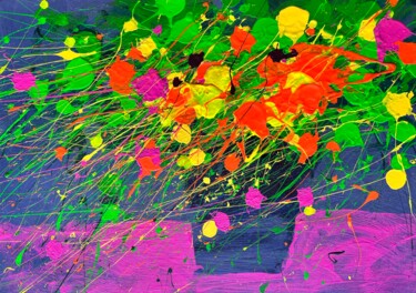 Painting titled "Abstract Flowers se…" by Andrii Kovalyk, Original Artwork, Acrylic