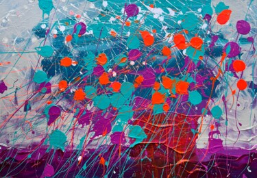 Schilderij getiteld "Abstract Flowers se…" door Andrii Kovalyk, Origineel Kunstwerk, Acryl