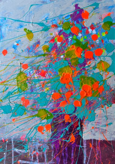 Pittura intitolato "Abstract Flowers se…" da Andrii Kovalyk, Opera d'arte originale, Acrilico