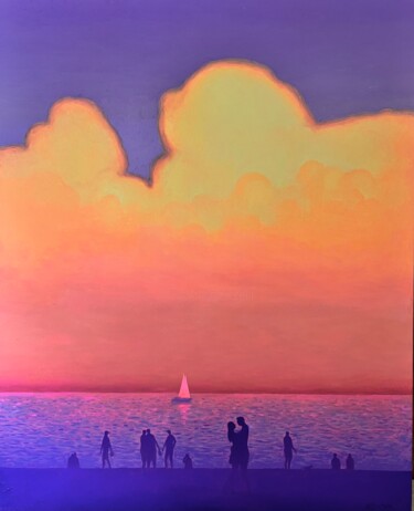 Картина под названием "A romantic evening…" - Andrii Kovalyk, Подлинное произведение искусства, Масло