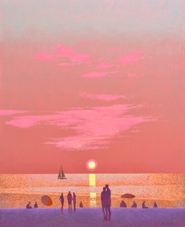 Peinture intitulée "A fabulous sunset o…" par Andrii Kovalyk, Œuvre d'art originale, Huile Monté sur Châssis en bois