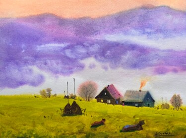 Painting titled "Morning freshness i…" by Andrii Kovalyk, Original Artwork, Watercolor
