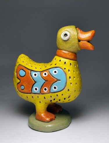 Sculpture titled "Duck figurine. Cera…" by Andrii Lastovskyi, Original Artwork, Clay