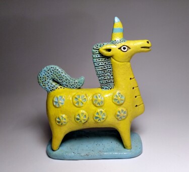 Scultura intitolato "Unicorn . Author's…" da Andrii Lastovskyi, Opera d'arte originale, Ceramica