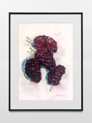Painting titled "Mulberry01" by Andrii Safonov, Original Artwork, Watercolor