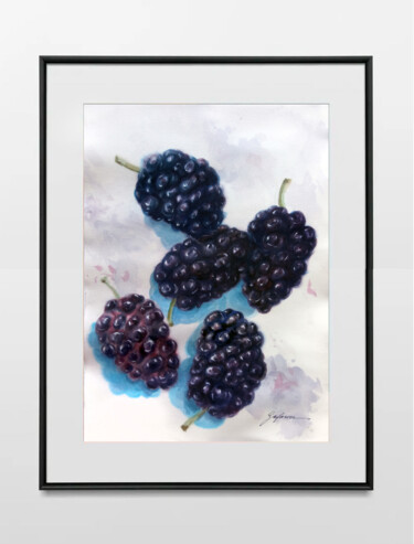 Painting titled "Mulberry02" by Andrii Safonov, Original Artwork, Watercolor