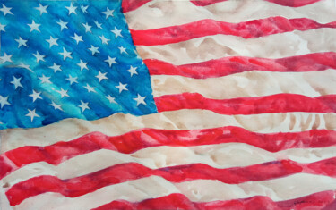 Malerei mit dem Titel "God bless America!…" von Andrii Safonov, Original-Kunstwerk, Aquarell
