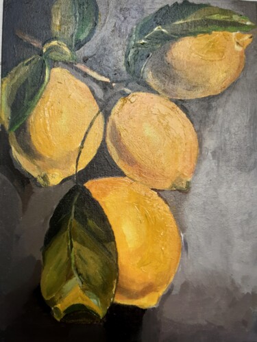 Malerei mit dem Titel "Lemons" von Andrii Stadnyk, Original-Kunstwerk, Öl