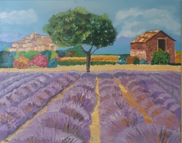 Painting titled "Lavender" by Andrii Stadnyk, Original Artwork, Oil