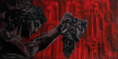 Pintura intitulada "Perseo con la testa…" por Андрій Удовиченко, Obras de arte originais, Aerógrafo