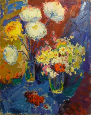 Painting titled "Still life" by Andriy Chebotaru, Original Artwork, Oil