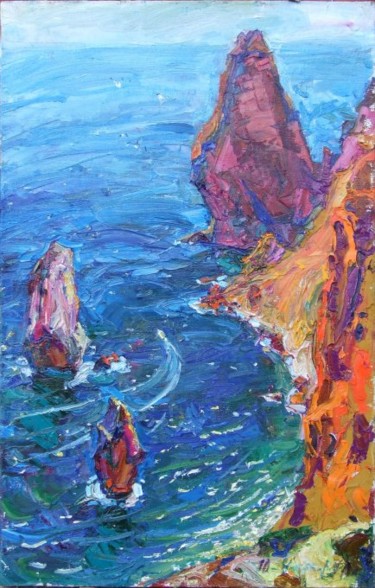 Painting titled "Sea" by Andriy Chebotaru, Original Artwork, Oil