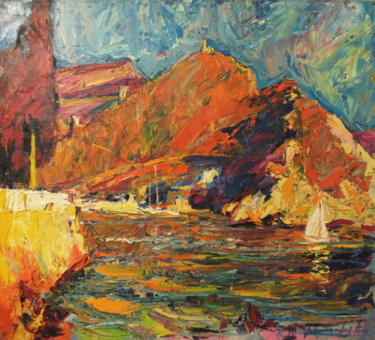 Painting titled "Balaklava, Crimea" by Andriy Chebotaru, Original Artwork, Oil