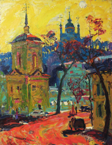 Картина под названием "Podol, Kiev" - Andriy Chebotaru, Подлинное произведение искусства, Масло
