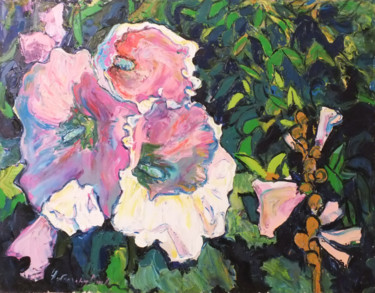 Painting titled "Mallow" by Andriy Chebotaru, Original Artwork, Oil