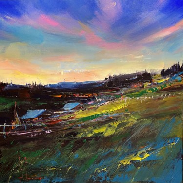 A village in the middle of space Painting titled "A village in the mi…" by Andriy Izhak, Original Art, Acrylic