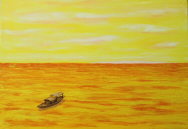 Peinture intitulée "Желтое море" par Andriy Klishyn, Œuvre d'art originale, Huile