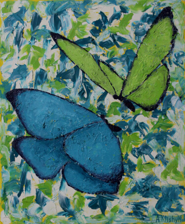 Картина под названием "Бабочки" - Andriy Klishyn, Подлинное произведение искусства, Масло