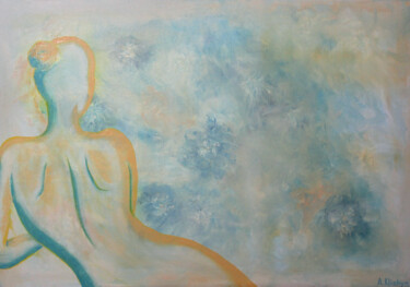 Картина под названием "Горы сквозь облака" - Andriy Klishyn, Подлинное произведение искусства, Масло