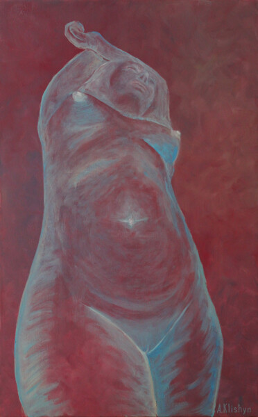 Картина под названием "Даная" - Andriy Klishyn, Подлинное произведение искусства, Масло