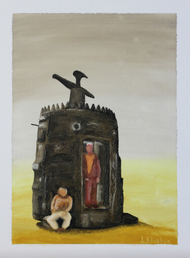 Картина под названием "Когда тебя ждут" - Andriy Klishyn, Подлинное произведение искусства, Масло