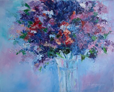 Painting titled "Lilac" by Andriy Spyrydenko, Original Artwork, Oil
