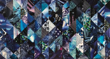 Диптих "Синяя вселенная", часть I Collages intitulée "Диптих "Синяя вселе…" par Olga Andriyevskaya, Œuvre d'art originale, Collages