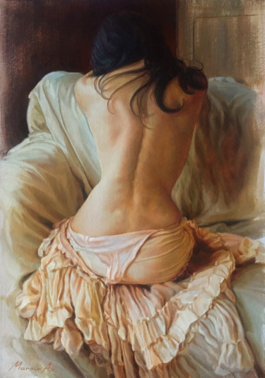 Malerei mit dem Titel "Figure.Pink" von Andriy Markiv, Original-Kunstwerk, Öl