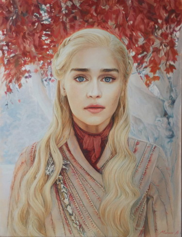 Malerei mit dem Titel "Daenerys" von Andriy Markiv, Original-Kunstwerk, Öl