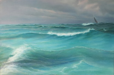 Painting titled "In storm" by Andriy Markiv, Original Artwork, Oil